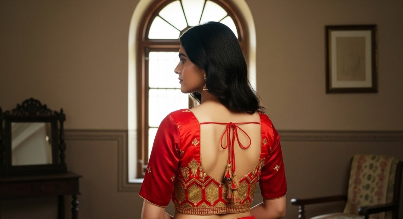 Vasudha Silk Blouse - Red
