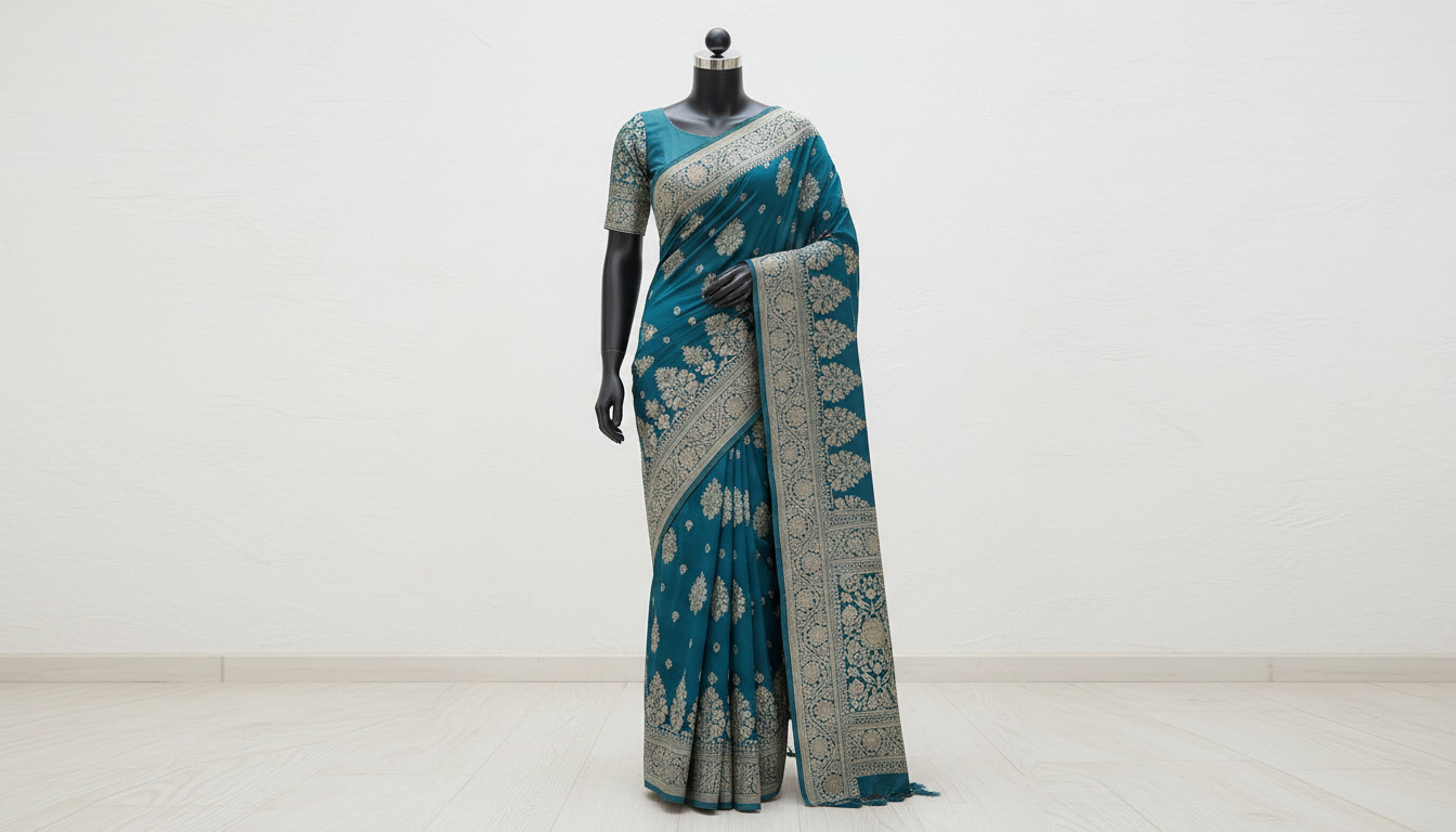 Vasudha Teal Kota Silk Saree