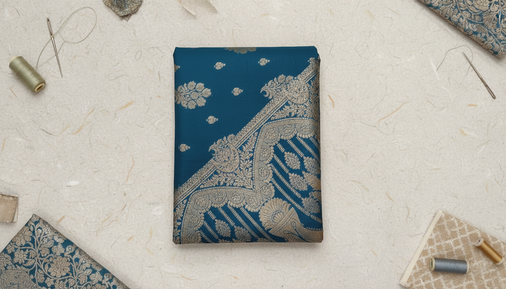 Vasudha Teal Kota Silk Saree