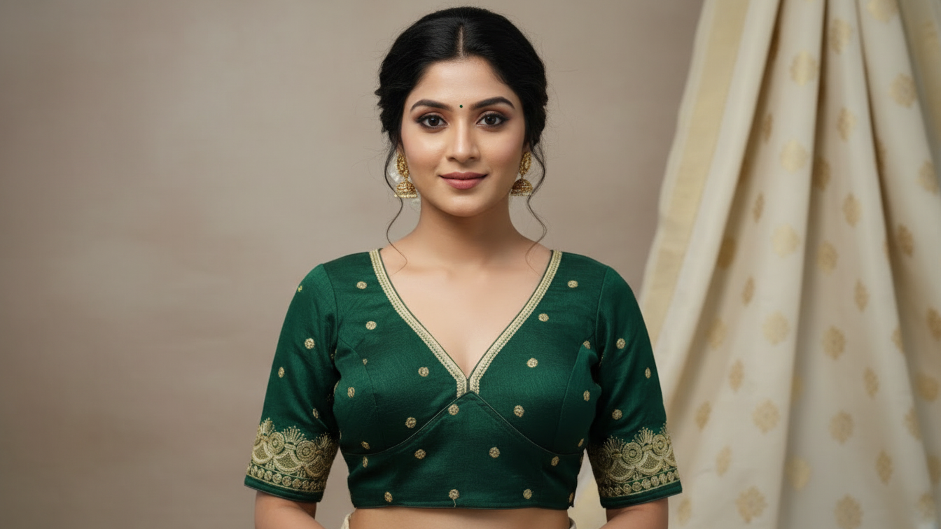 Anvika Silk Blouse - Emerald