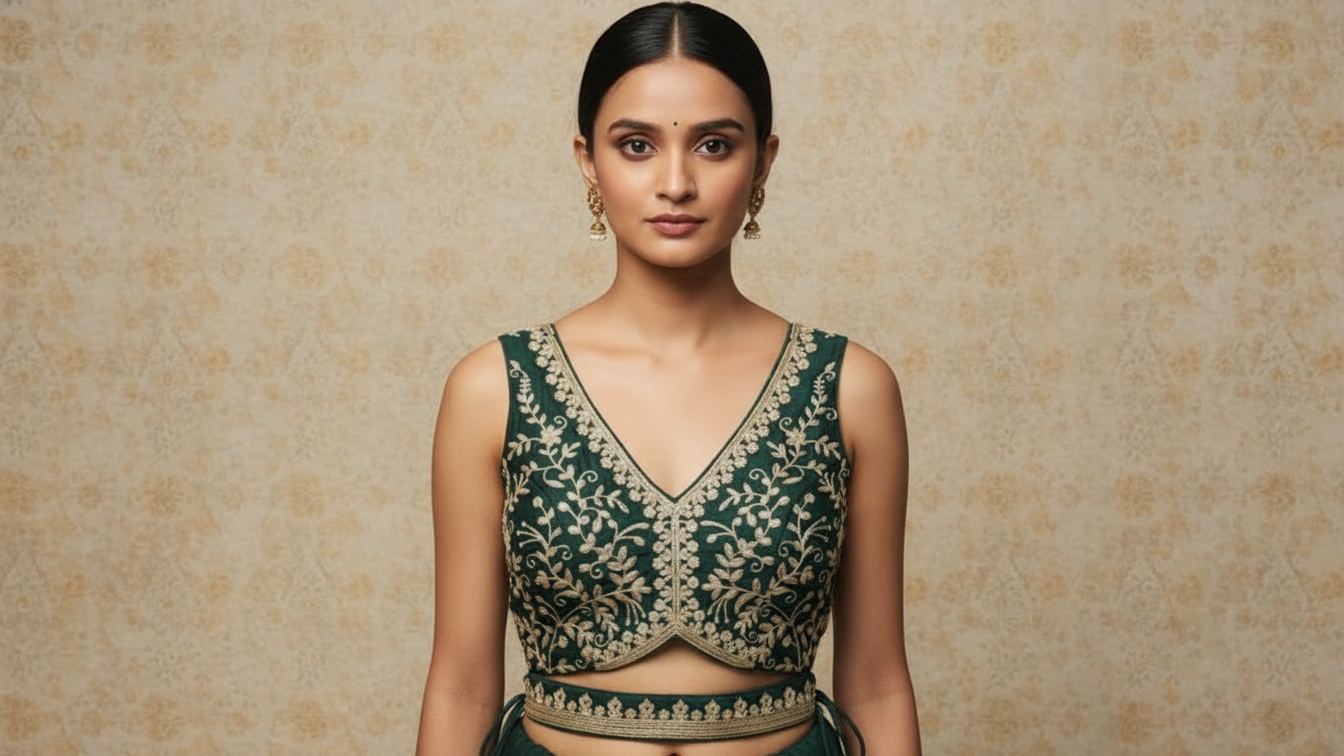Anika Shahi Blouse - Emerald