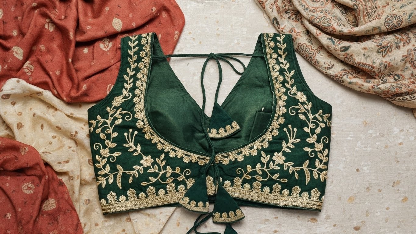 Anika Shahi Blouse - Emerald
