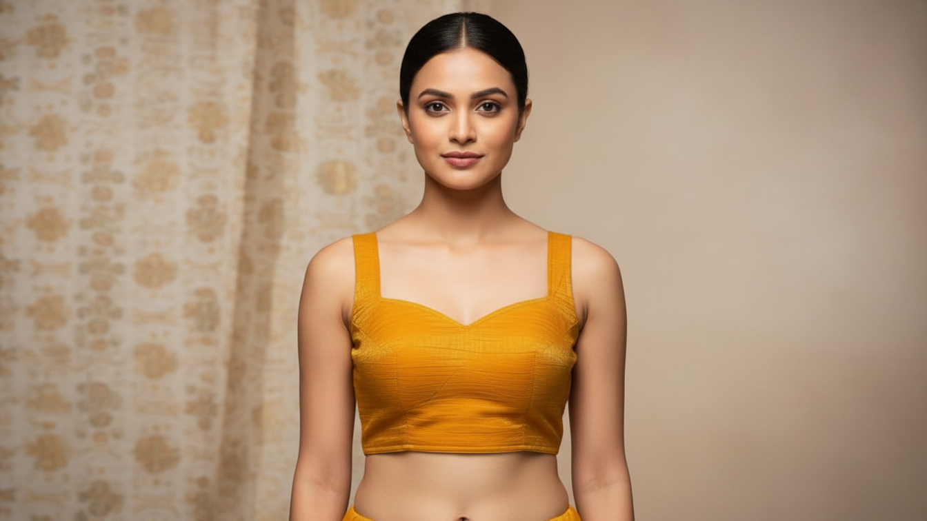 Aabha Silk Blouse - Musturd Yellow