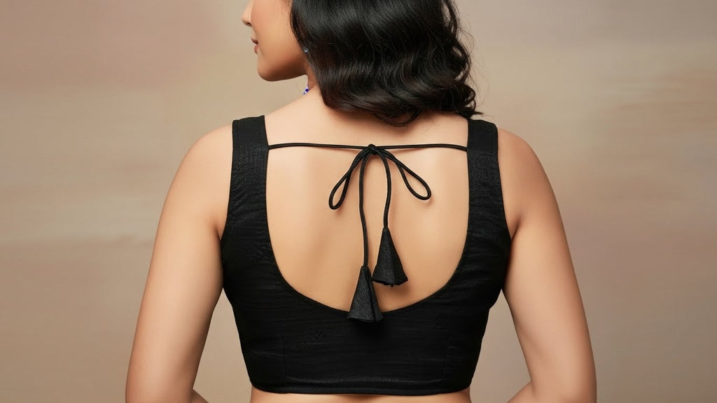 Aabha Silk Blouse - Black