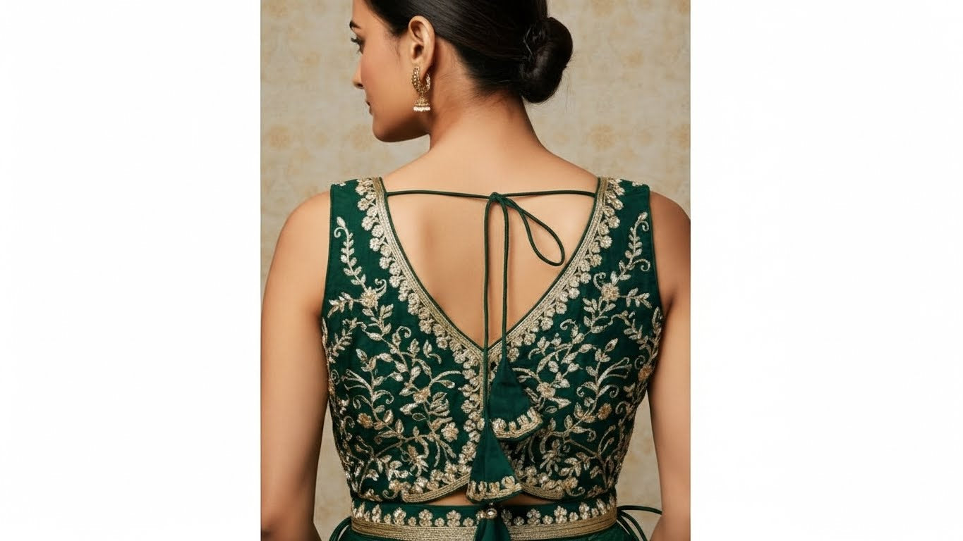 Anika Shahi Blouse - Emerald