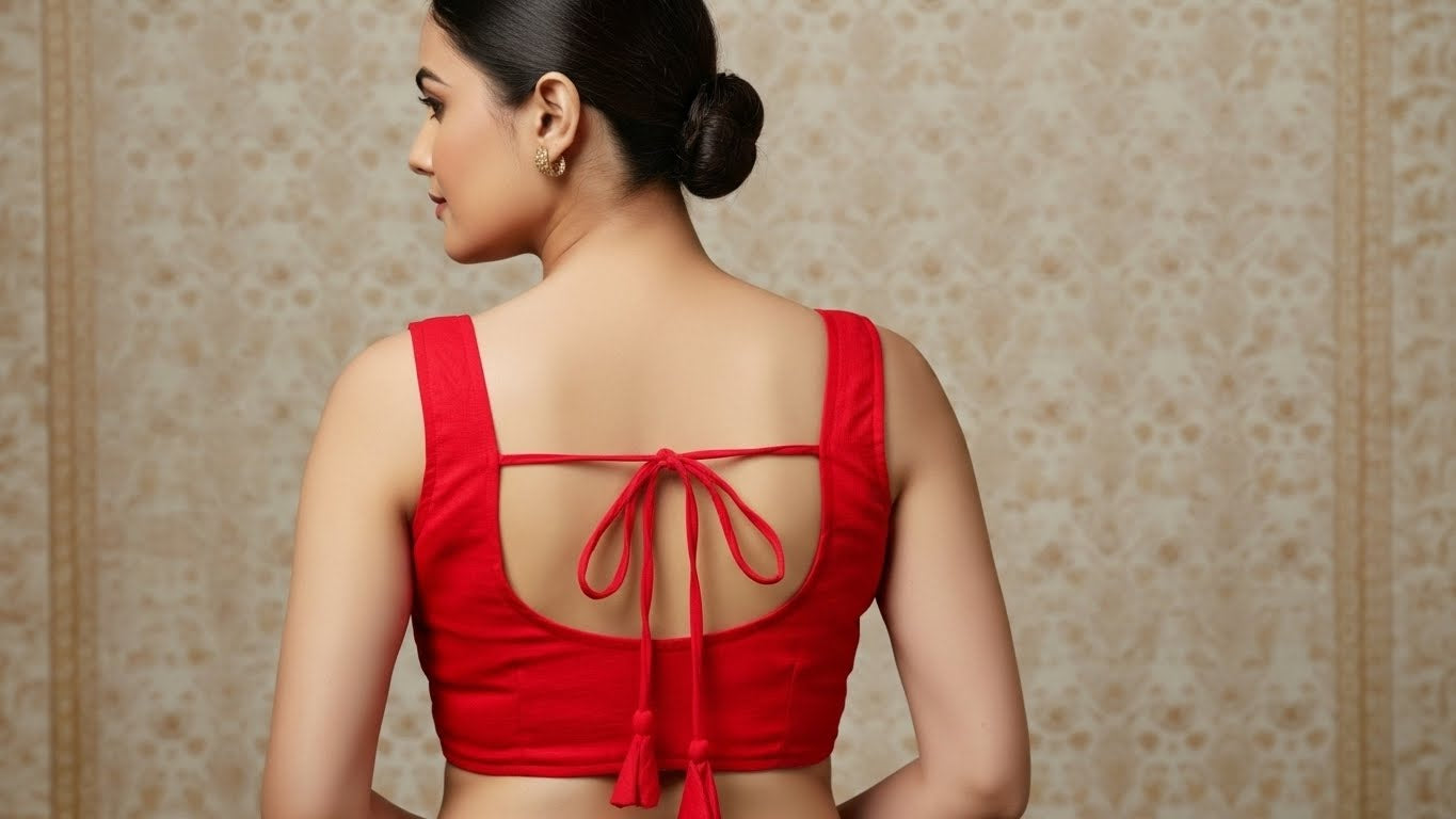 Aabha Silk Blouse - Crimson Red