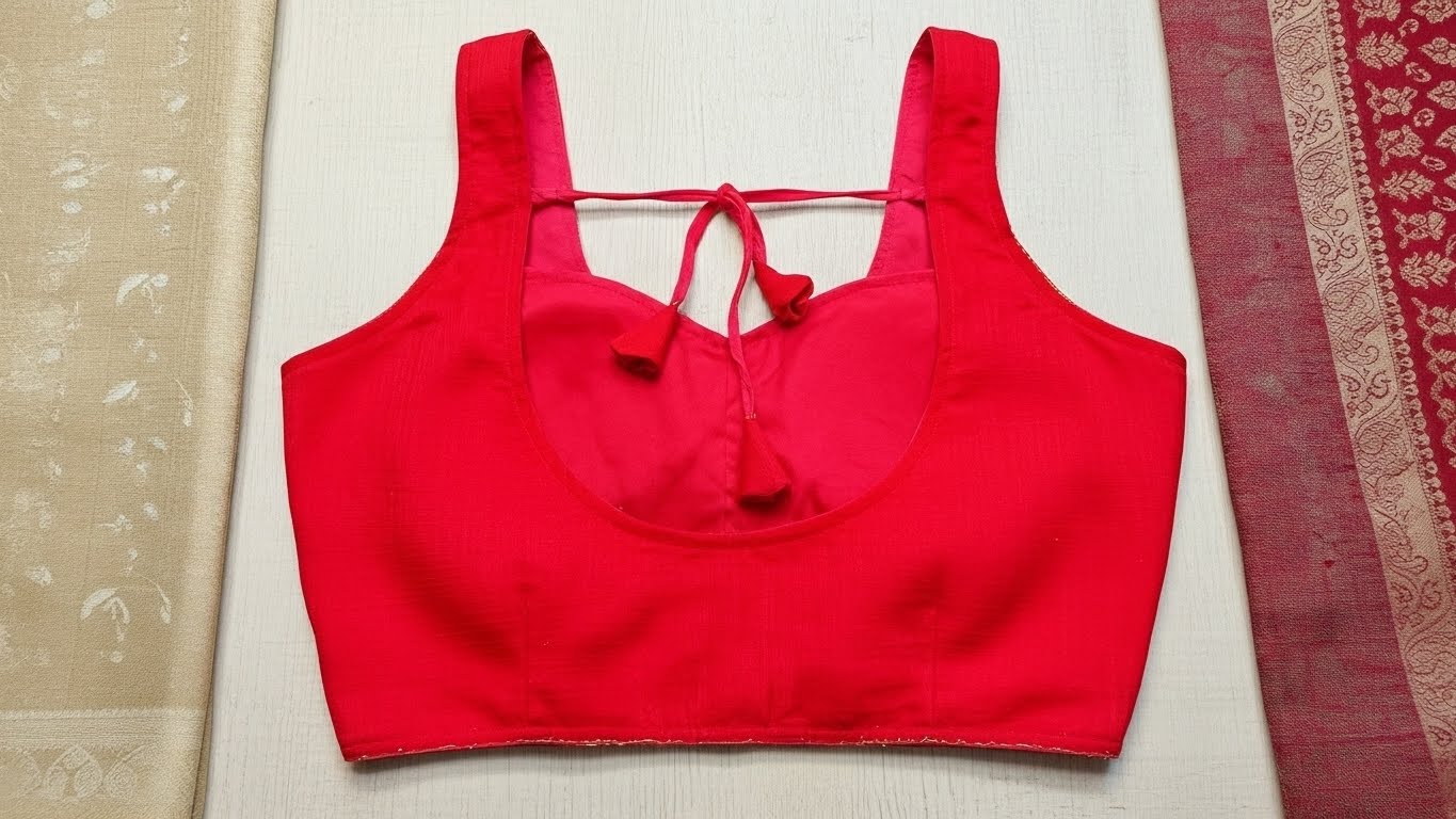 Aabha Silk Blouse - Crimson Red