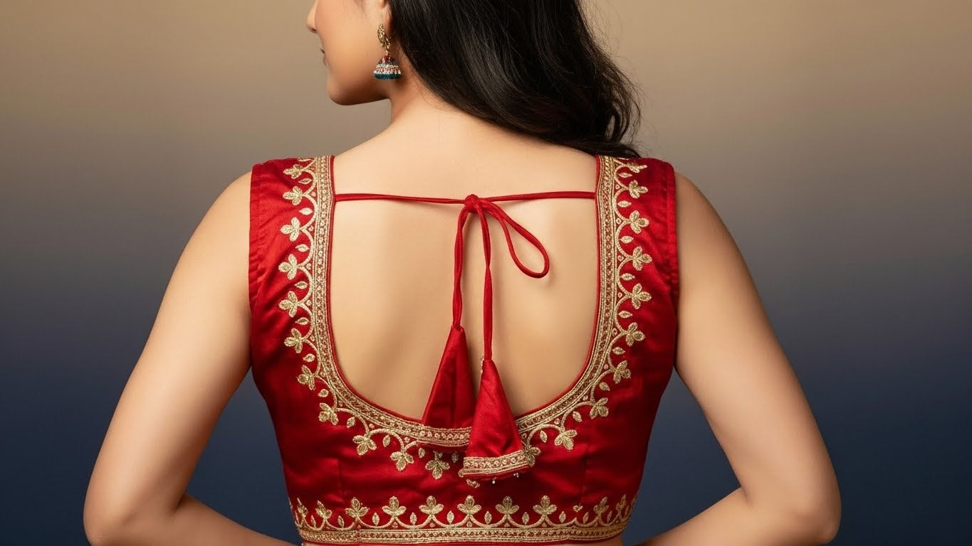 Royal Ombre Zardozi Blouse - Maroon