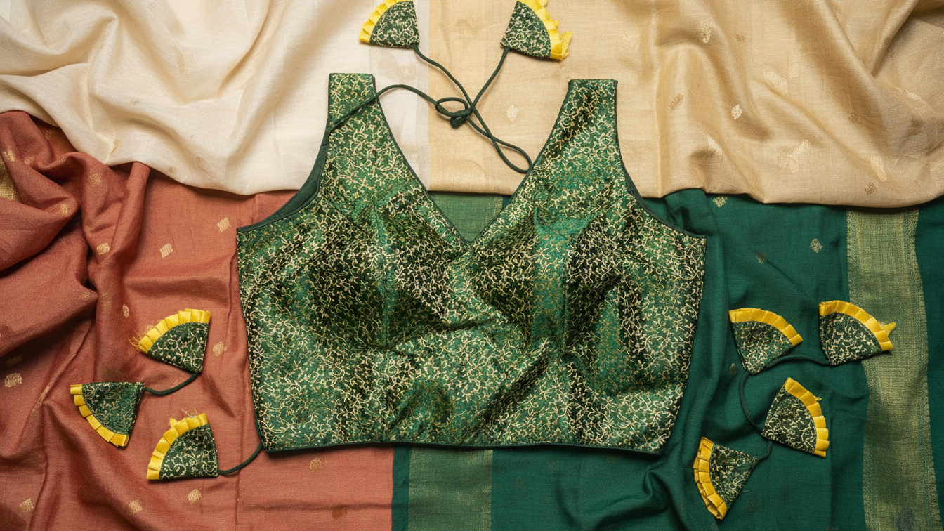 Kalyani Banarasi Blouse - Emarald